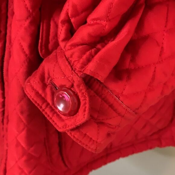 EXPRESS red coat front zipper four front pockets detachable collar - Picture 4 of 8